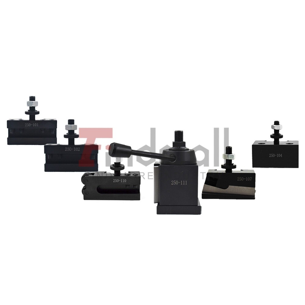 6Pcs Swing Dia 12" AXA Size 250-111 Wedge Type Quick Change Tool Post Set