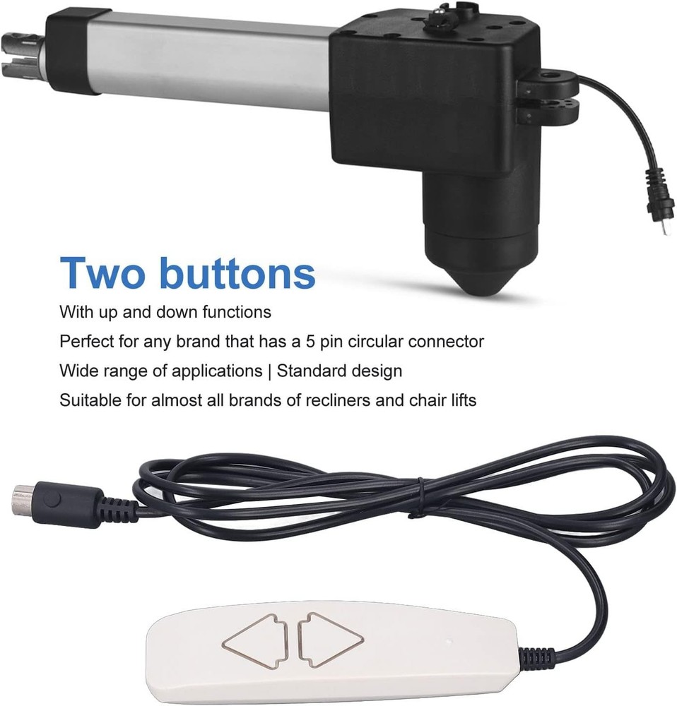Lift Chair Remote Hand Control 2 Button 5 Pin USB Backlight replace Pride Remote
