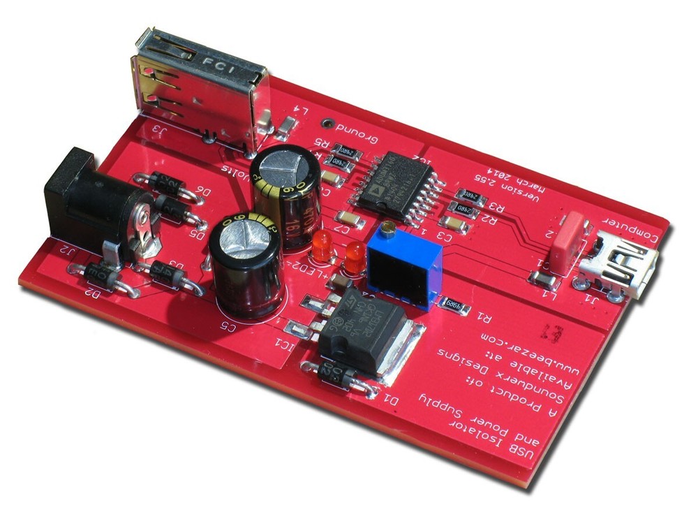 Beezar Audio DoodleBug PCB - USB Isolator & Linear Regulator for DACs