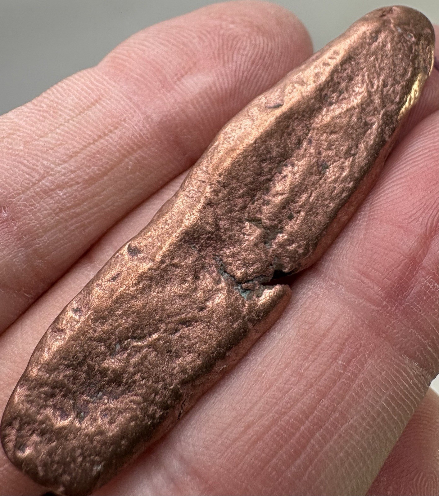 Pure Native Michigan Solid Copper Nugget Specimen Keweenaw Peninsula Mineral