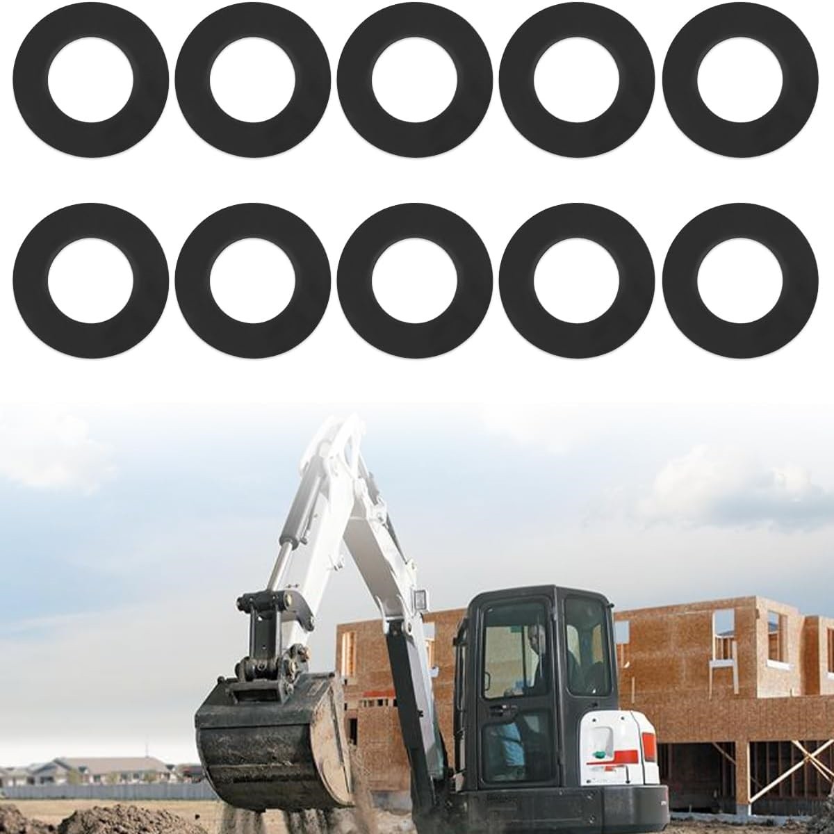 10x 45MM Excavator Bucket Pin Shims Kit For Cat Kubota Deere Komatsu 1.5mm Thick