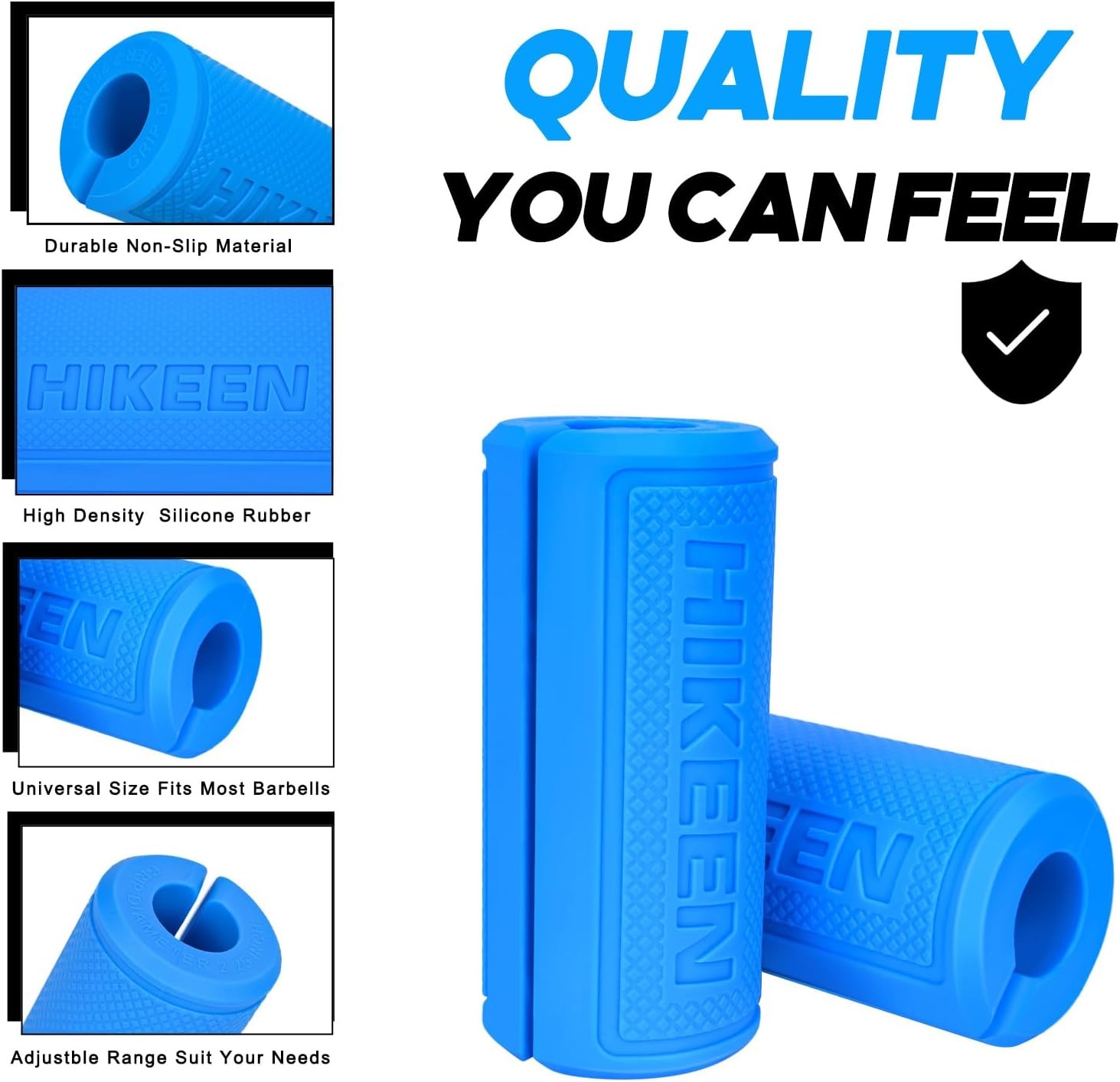 Thick Bar Dumbbell Grips,Non Slip Hard Rubber Barbell Grips-2.25" Outer Diameter