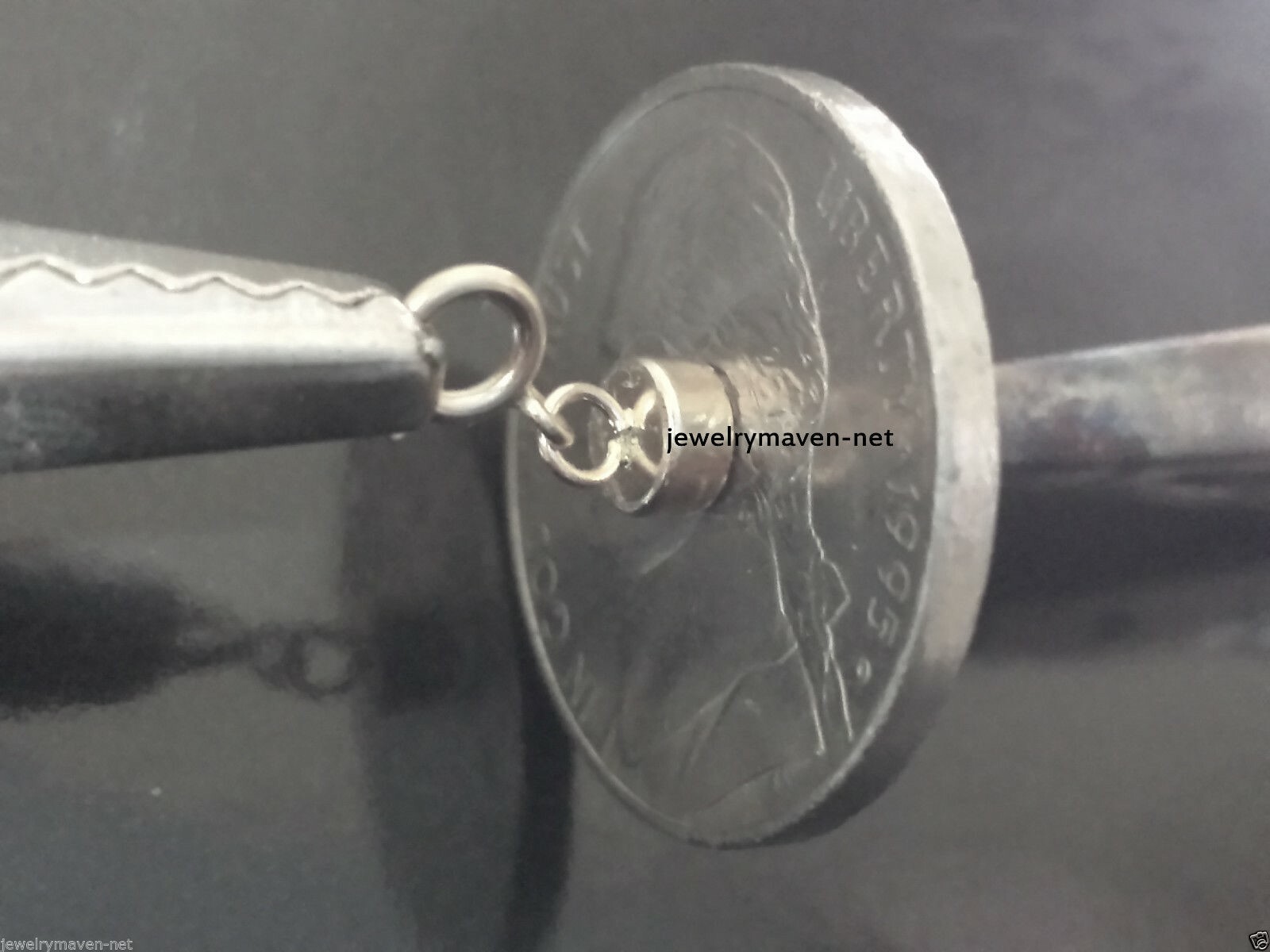 4.5mm 14k MAGNETIC CLASP Converter 1/2" Extender WHITE Gold spring ring RHODIUM