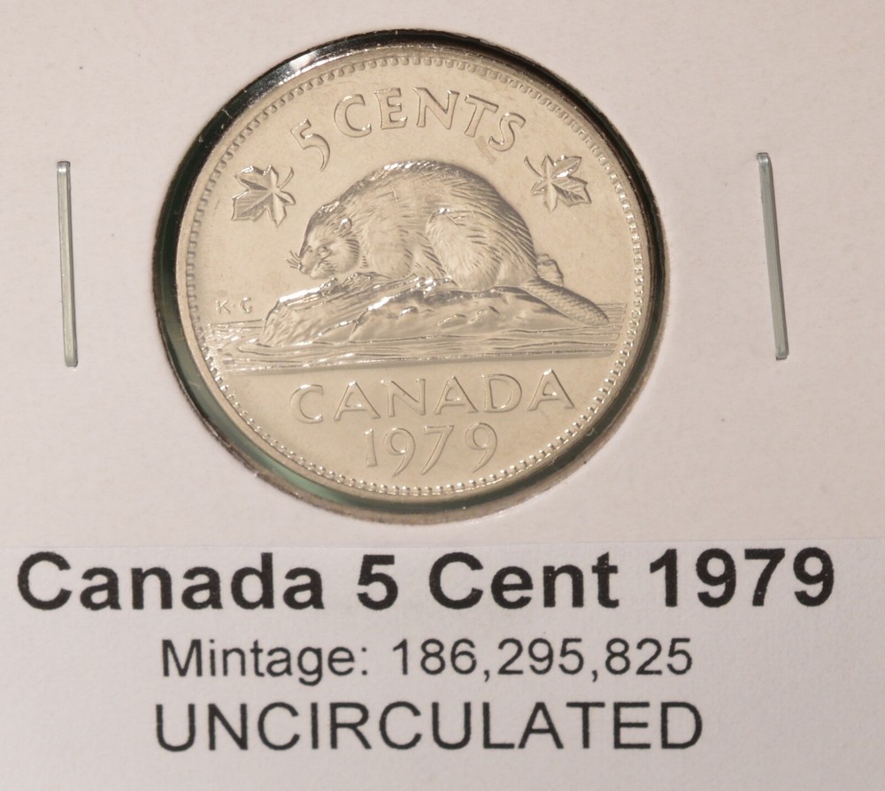 1979 Canada 5 Cent - UNCIRCULATED from Mint Roll 🇨🇦