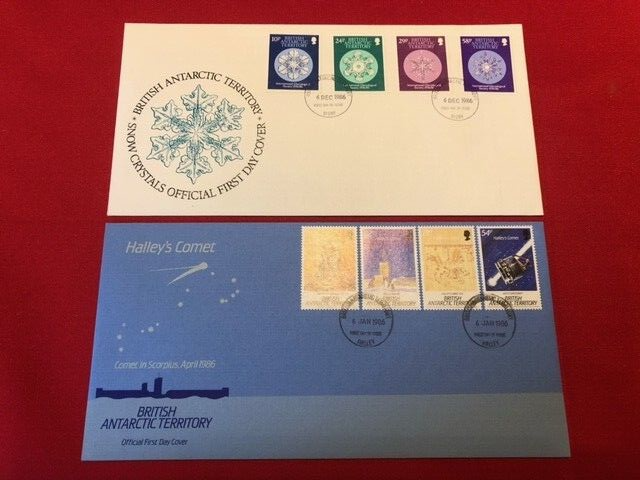 1986 British Antarctic Territory x 2 FDC