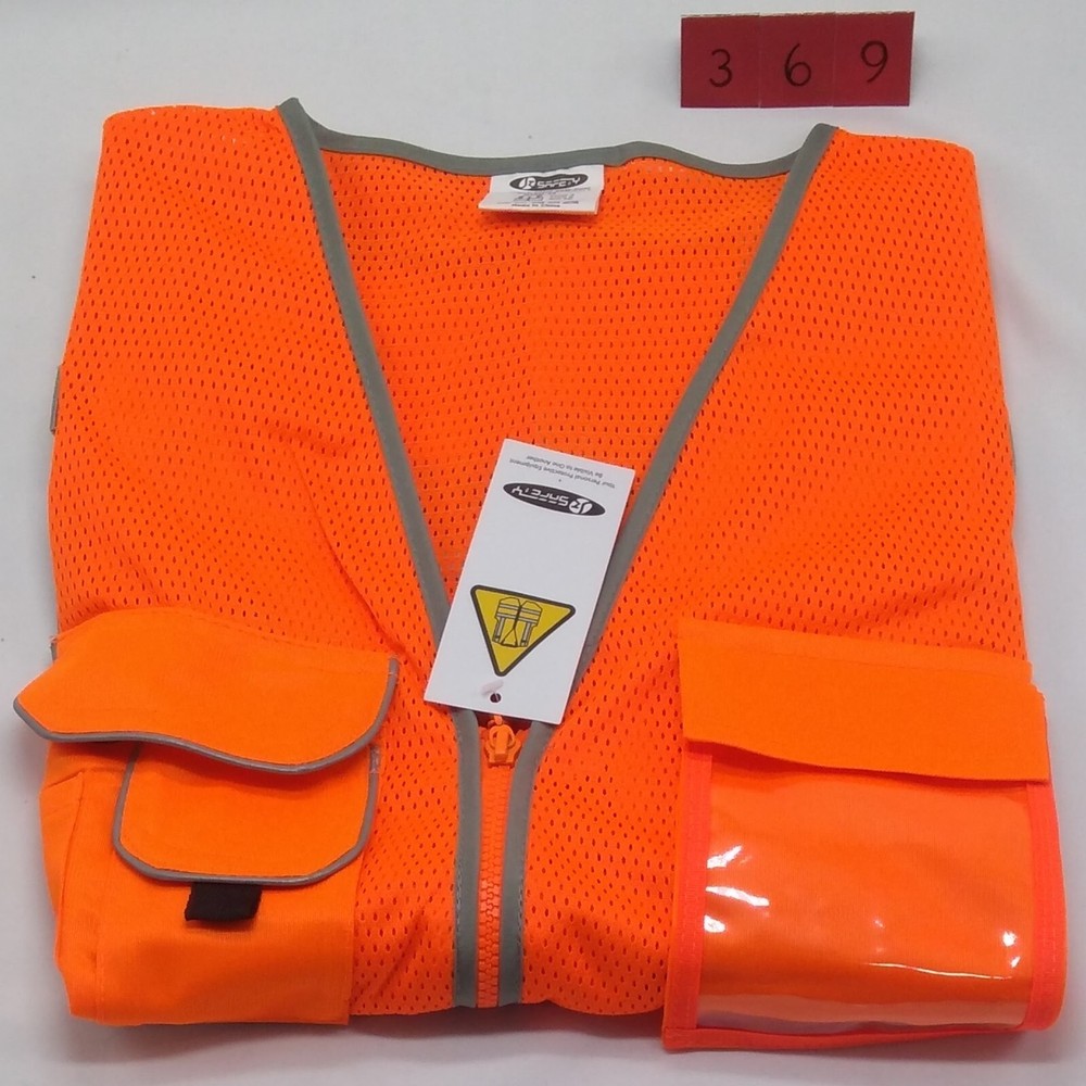 High Visibility Orange Mesh Safety Reflective Vest Security