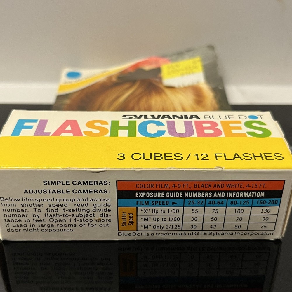 Vintage One Pack 12 Flash Sylvania Blue Dot Flashcubes Camera Flash Cubes 3-Pack
