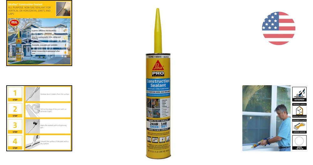 Precision White Construction Sealant - 10.1 oz Multi-Surface, Quick-Dry Formula