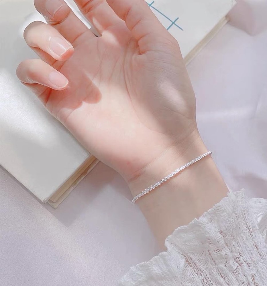 Silver Link Bracelet, Adjustable Chain Bracelets, Large, 1