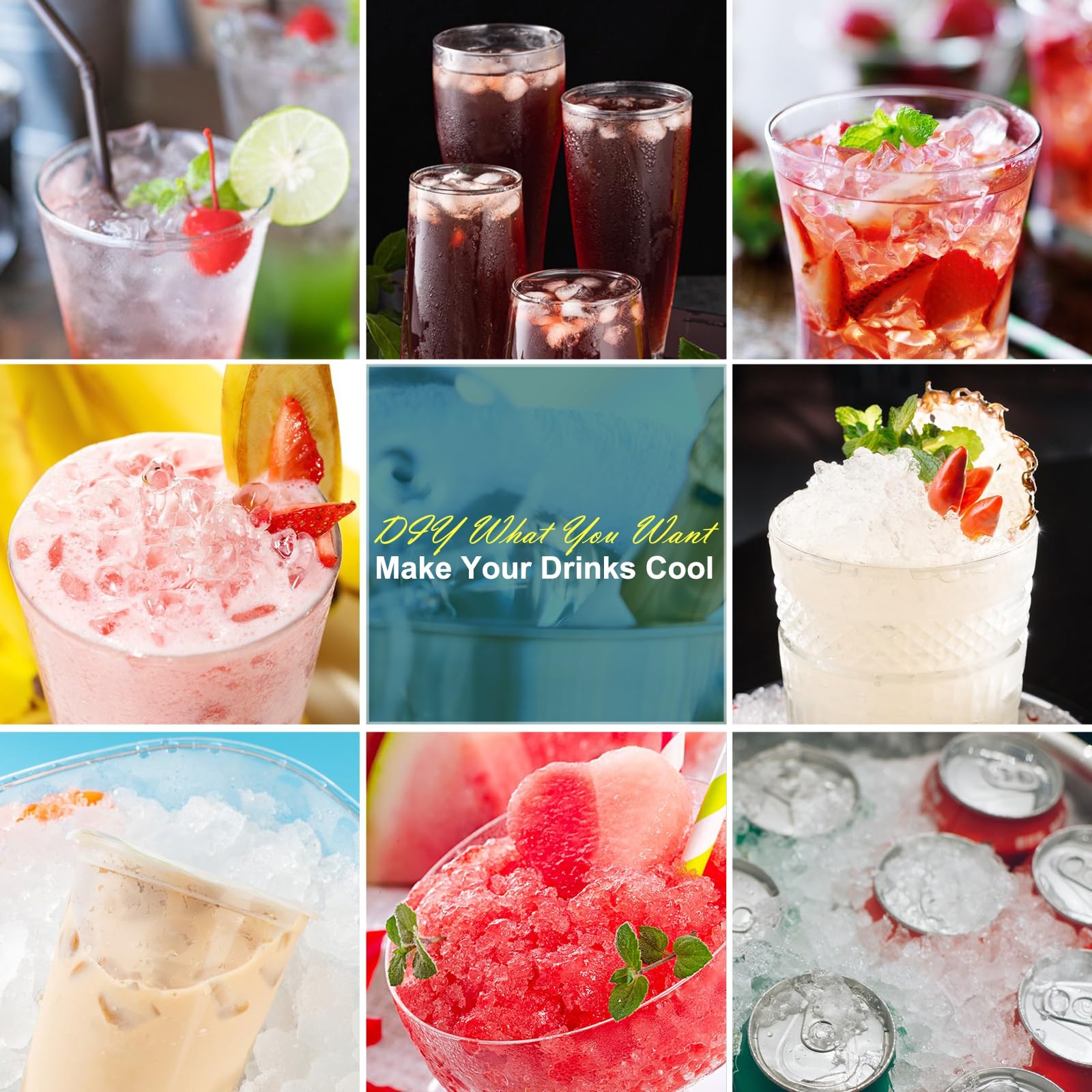 Mini Ice Cube Tray Small Round Molds 104x3 PCS Tiny Pebble balls Crushed Trays