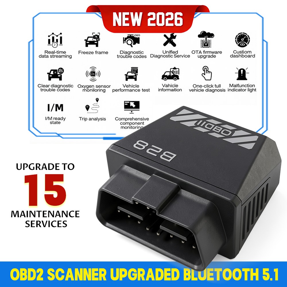 B28 OBD2 Bluetooth 5.1 Car Diagnostic Scanner 25K80 Code Reader for iOS Android