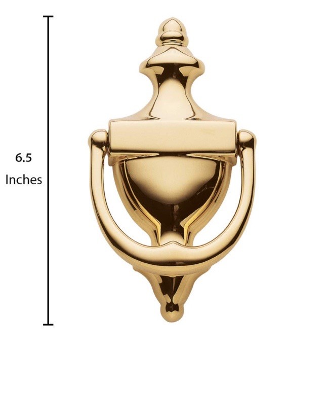 Solid Brass Baldwin Colonial Door Knocker 6.5” X 3.5”
