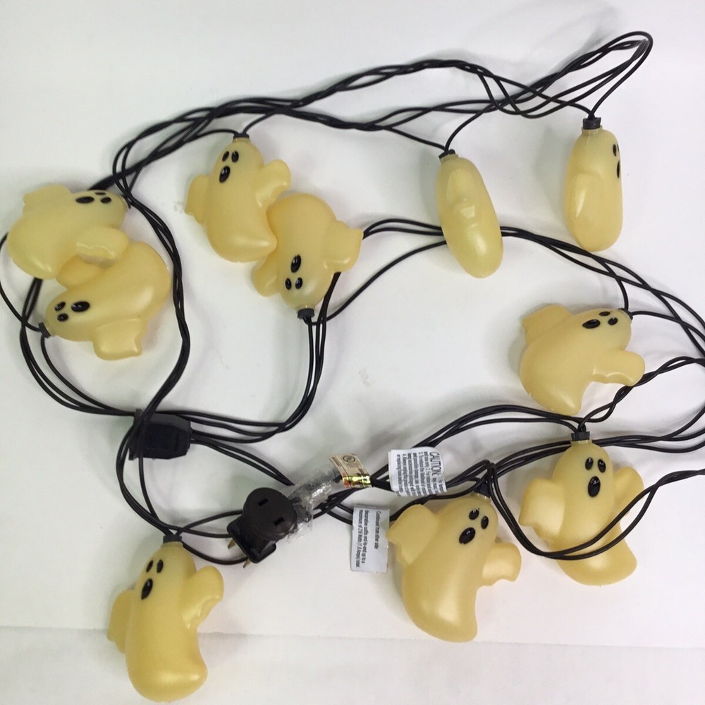 Halloween String lights 10 LED Blow Mold Ghost Tested