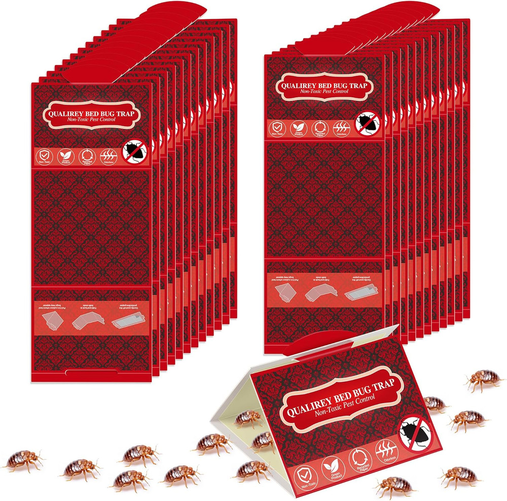 24 Pack Bed Bug Traps, Non Toxic Bedbug Detector for Bed Legs, Bedbug Intercepto