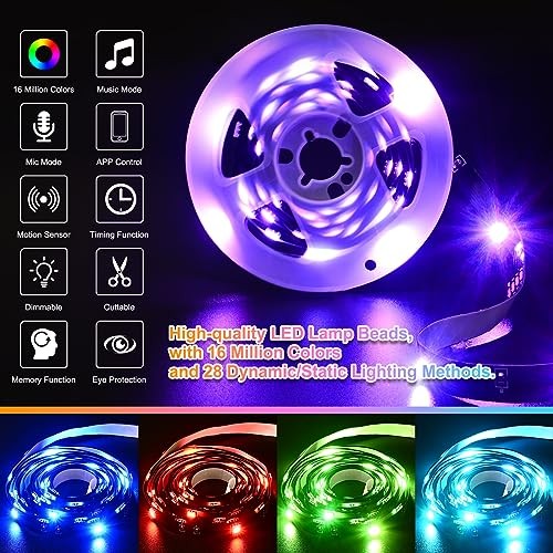 Motion Sensor LED Light Strip 19.68ft 3M*2 Sets Under Bed 19.68 ft/6M 2 Set