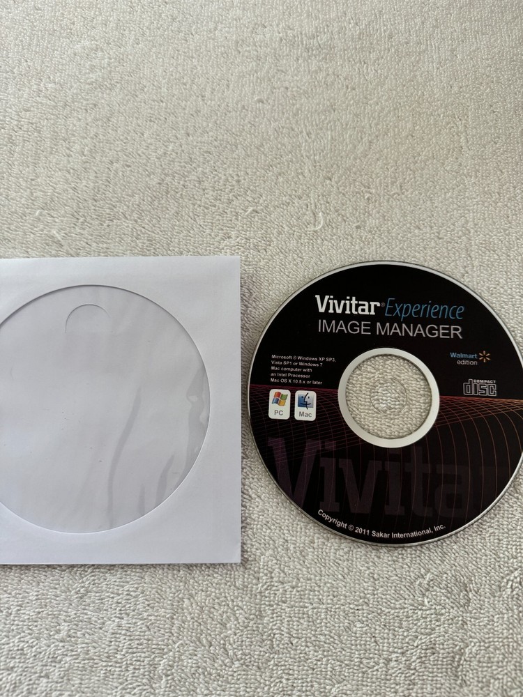 Vivitar Experience Image Manager software media CD Rom disk