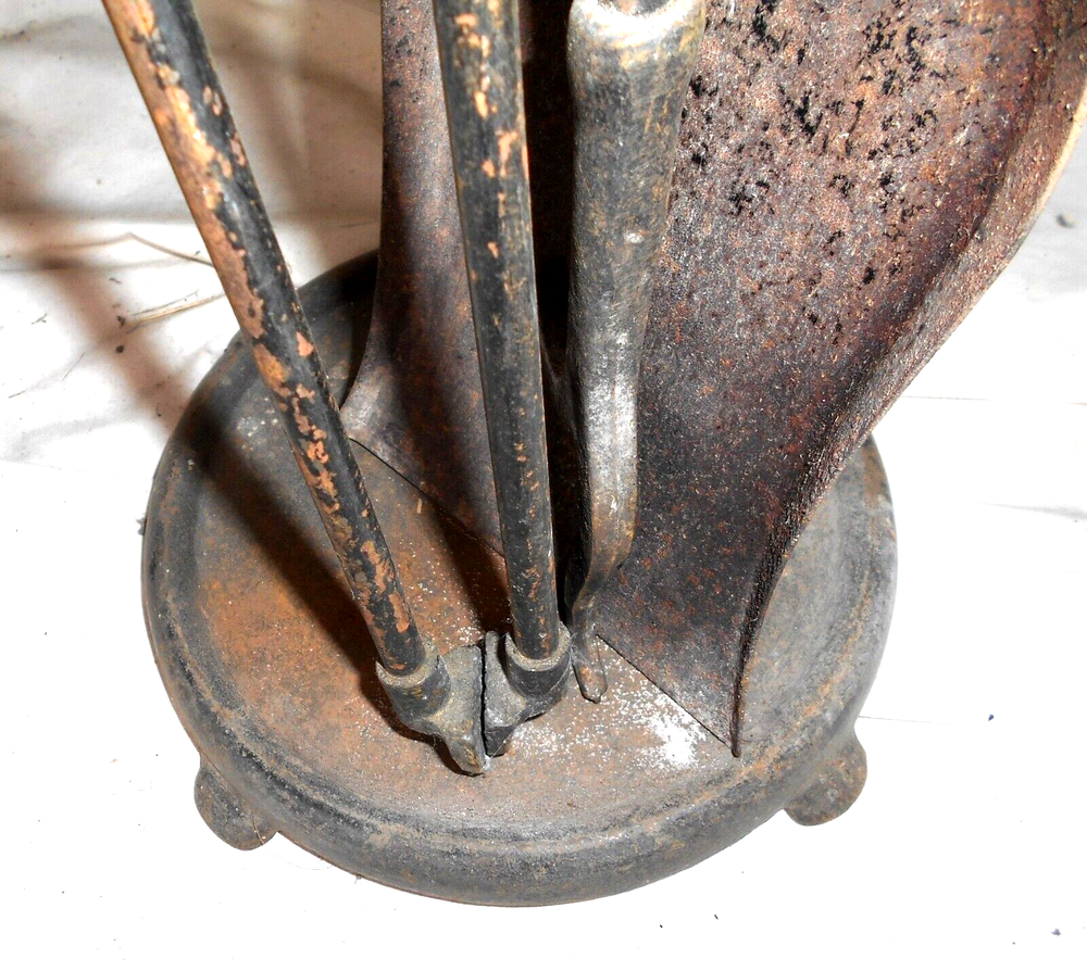 VINTAGE FIREPLACE TOOL SET AND HOLDER