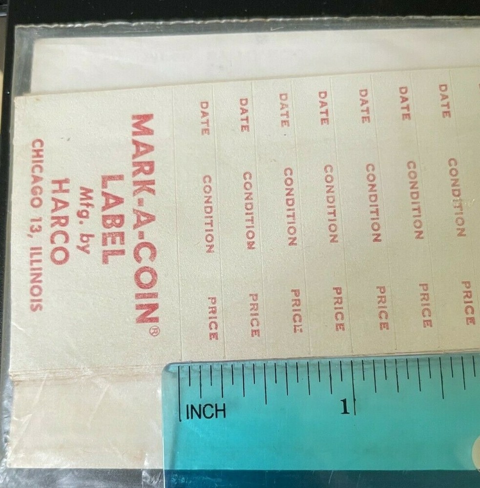 HARCO Mark-A-Coin Labels New Old Stock Sealed Vintage (#O-67)