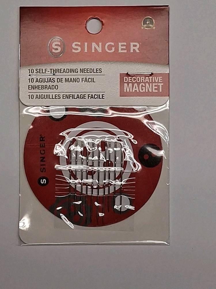 Singer 10 Self Threading needles Decorative Magnet needle  Sizes 1-3