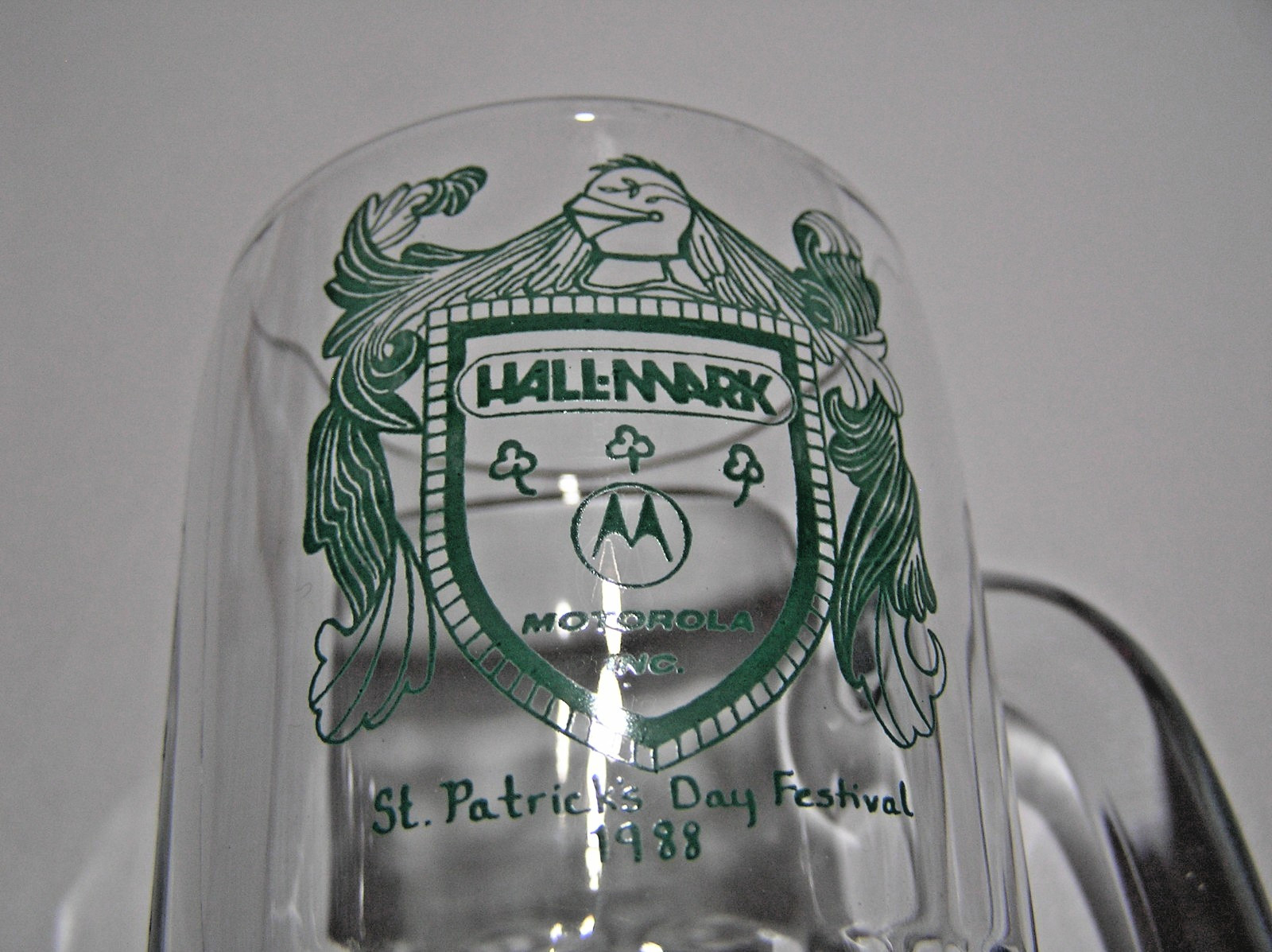2 Vintage Beer Mugs Commemorating The Motorola St.Patrick's Day Festival in 1988