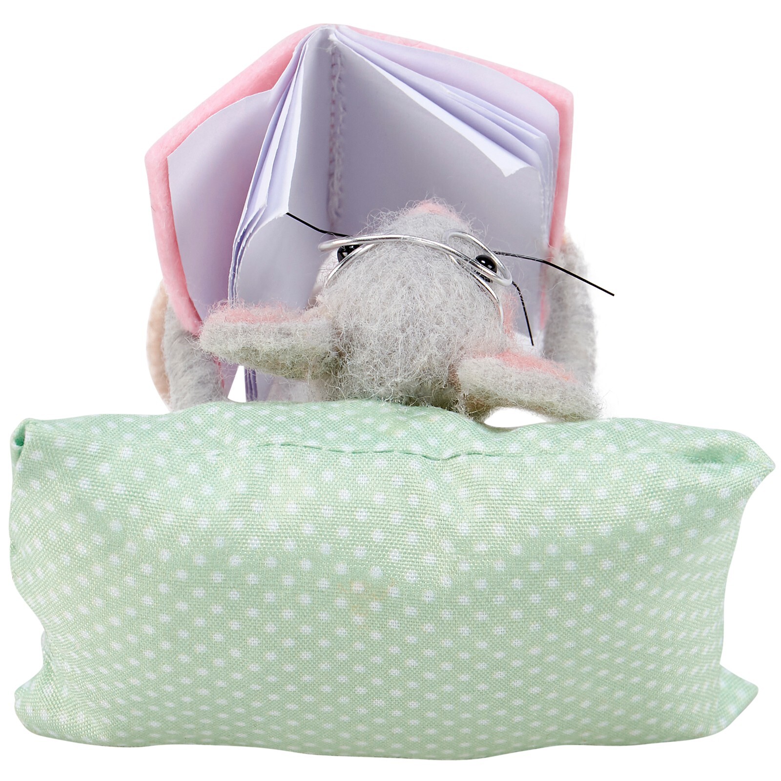 Primitives By Kathy Felt Reading Mouse Critter Book Lover Gift Holiday Decor