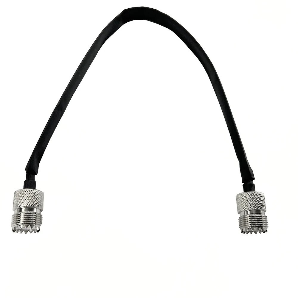 Window/Door Pass Through Flat RF Coaxial Cable SO239 UHF Female 12-Inch 50 Ohms