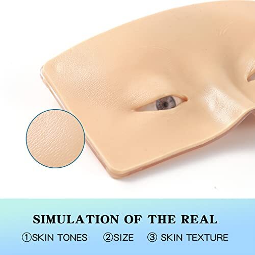 Makeup Practice Face Board, 3D Reusable Makeup Practice Face Board+White