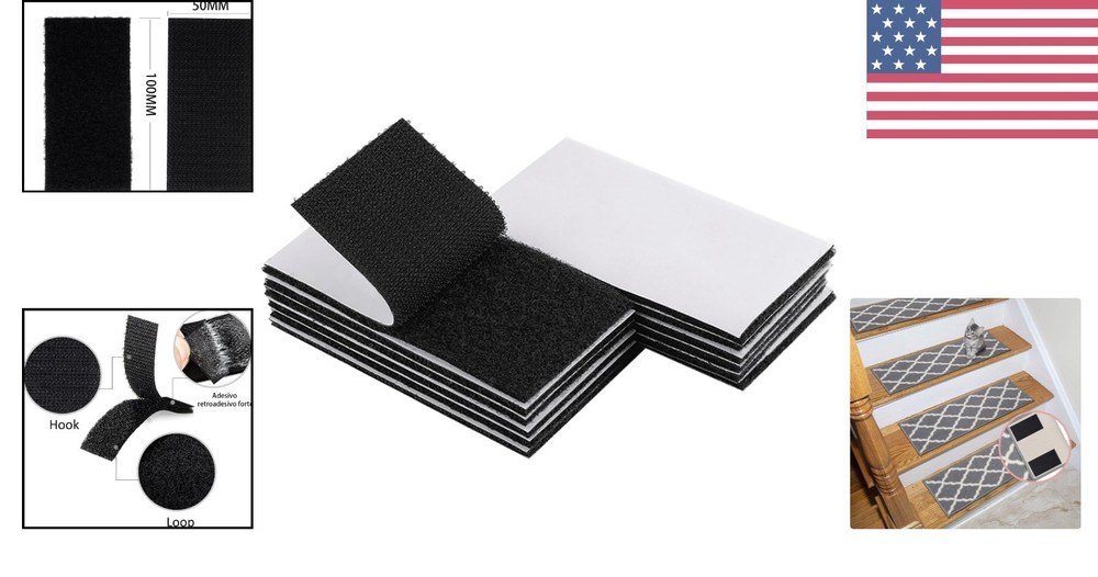 Versatile 2x4 Inch Adhesive Hook and Loop Fasteners - 12 Sets for Every Project
