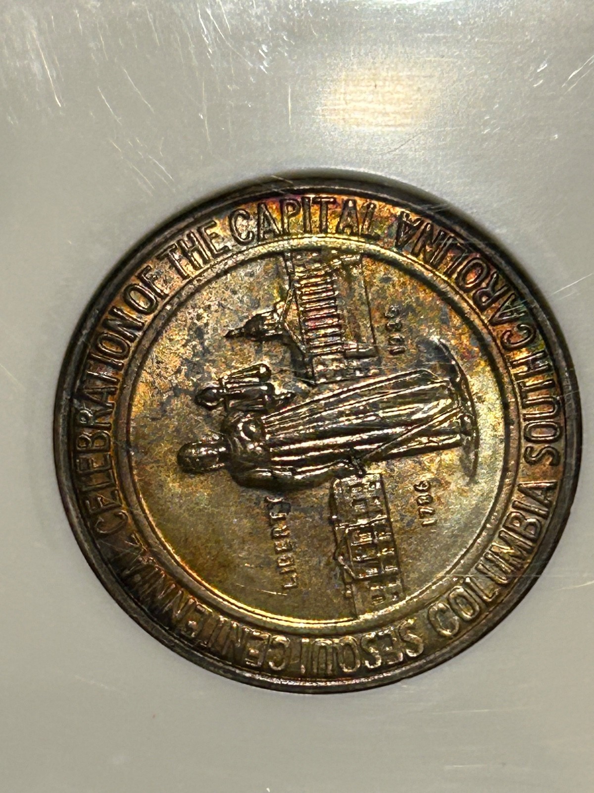 1936 South Carolina Half Dollar NGC MS65 CAC Green Fatty Holder Deep Toned