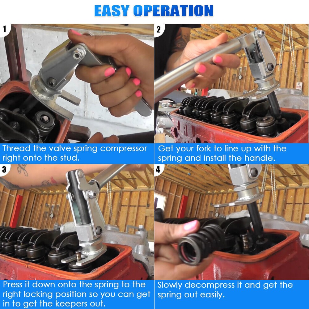 Stud Mount Valve Spring Compressor Tool & Valve Holder & Valve Stem Seal Pliers
