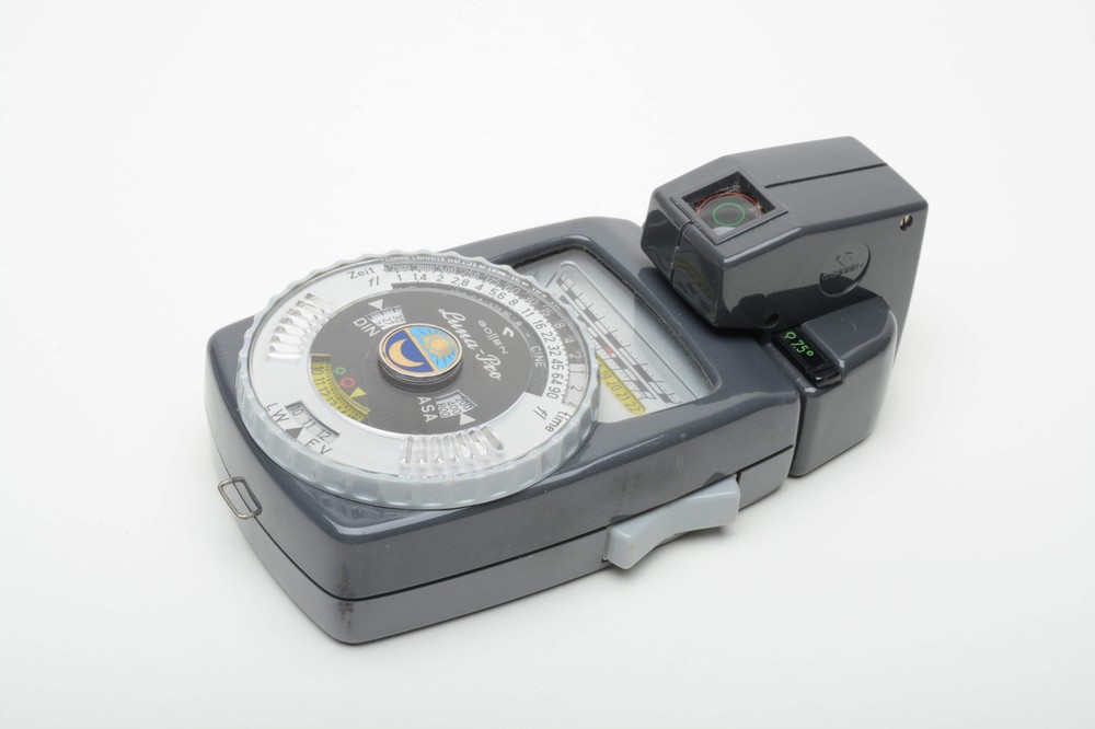 Gossen Luna-pro Incident Light Meter, Cases + Variable angle attachment