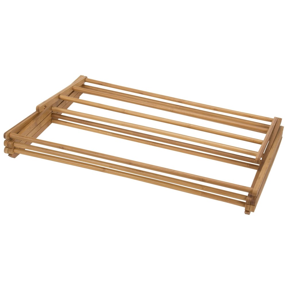 Household Essentials Bamboo Folding Clothes Drying Rack, Upscale Laundry Rack...