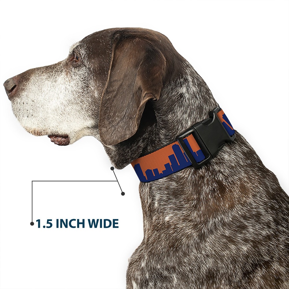 Plastic Clip Collar Denver Solid Skyline Orange/Navy Small 9.5-13"