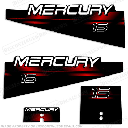 Fits Mercury 15hp Red Decal Kit - 1994 - 1998