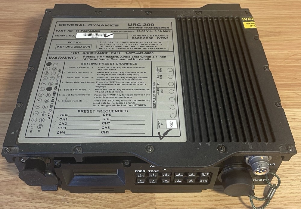 GENERAL DYNAMICS URC-200 VHF/UHF Transceiver Works Fine
