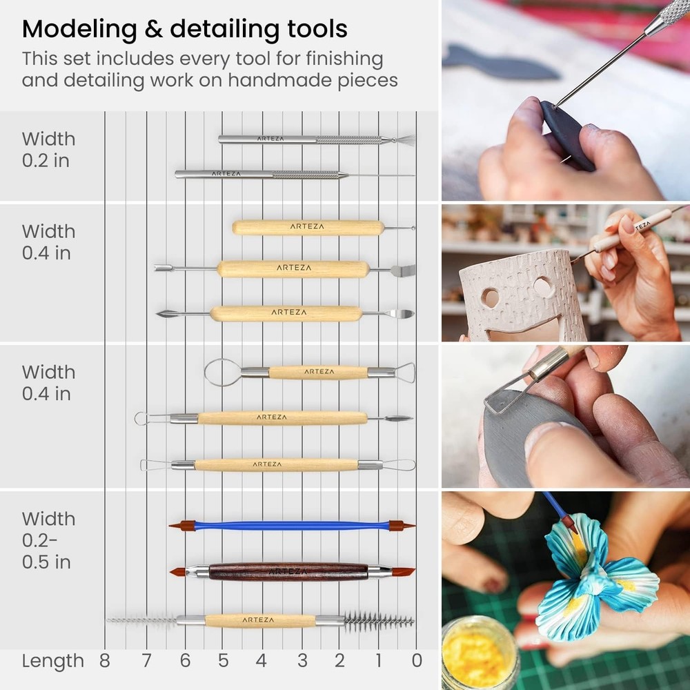 42-Piece Pottery & Sculpting Tools Set