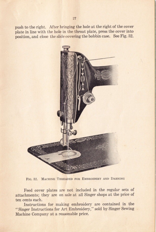 Large Deluxe-Edition Instructions Manual for Singer 66-1 Sewing Machine