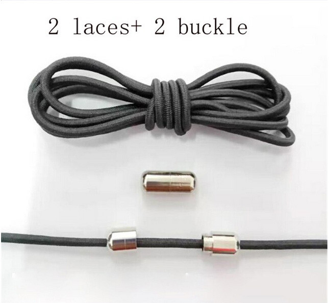 1Pair Shoelaces Elastic Screw Locking Shoe String No Tie WHITE Colour