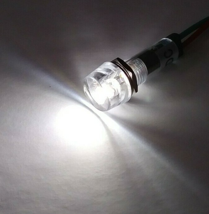 BBT 12 volt AC/DC White LED Hi-Profile Indicator Light