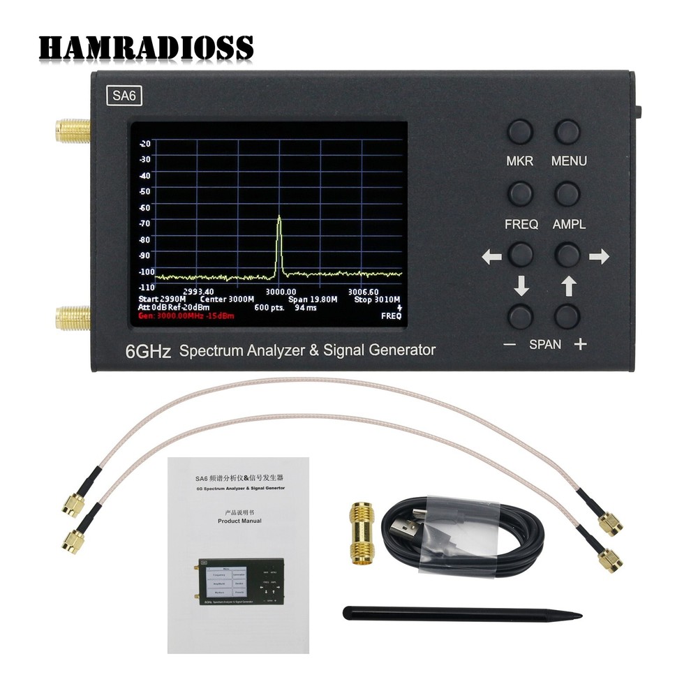 SA6 Spectrum Analyzer Signal Generator RF Signal Source WiFi 4G LTE CDMA 6GHz