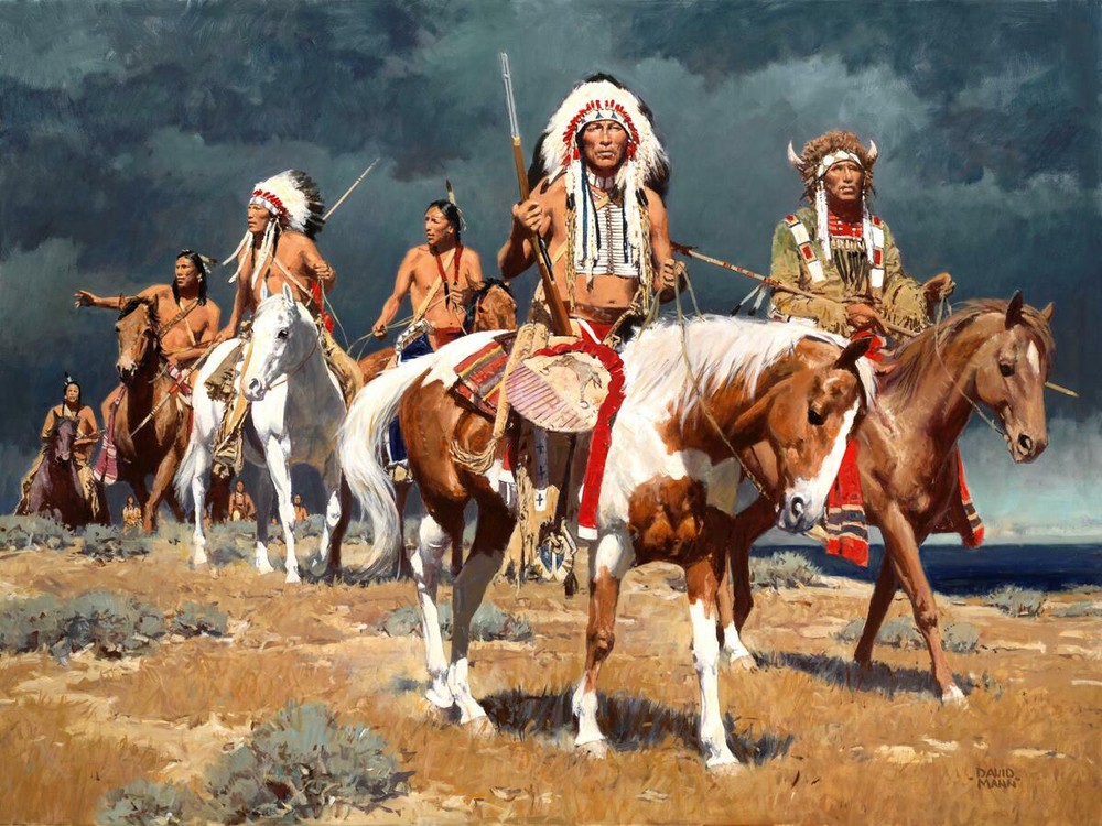 Ceramic Tile Mural Kitchen Backsplash-A Distant Omen-Native American Indian Art