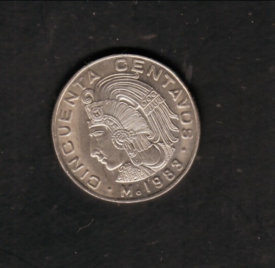 1983 Mexico 50 Centavos Coin UNC
