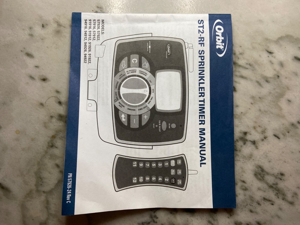Orbit 12 Station Sprinkler Timer, No. 91922. 3 Programs Digital, with Remote.
