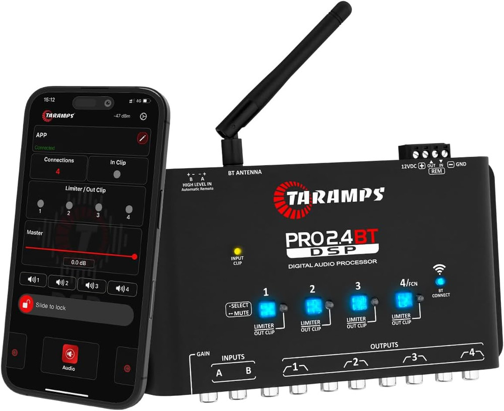 Taramps Pro 2.4 BT Bluetooth DSP Crossover Full, Digital Signal Processor, Car A