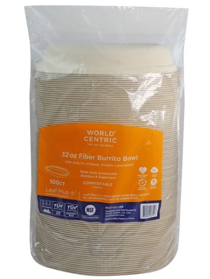 COMPOSTABLE BURRITO BOWL 32oz 100 count