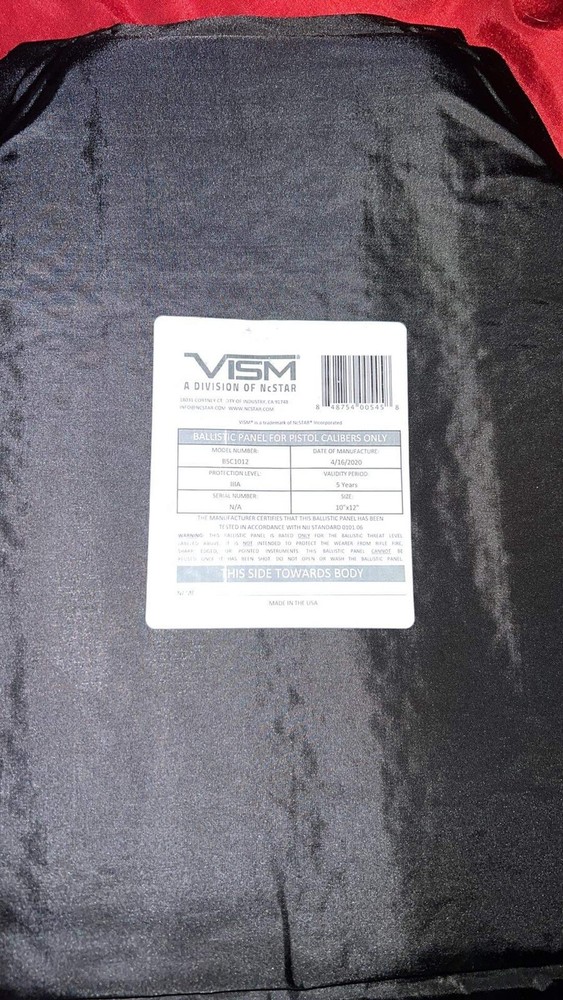 2 Vism bullet proof plates 18x12
