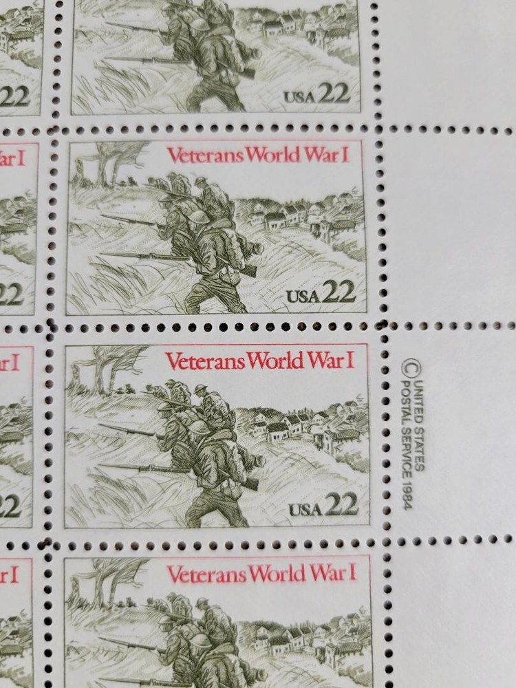 USPS Veterans WWI 22 Cent Stamps