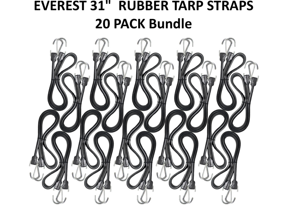 20pc 31in Rubber Tarp Straps S-Hooks