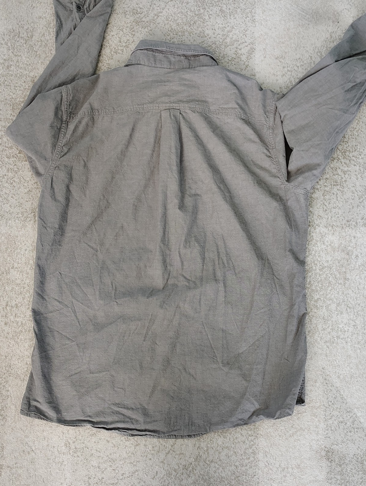 Eddie Bauer Men's Gray Chambray Button Front Shirt Medium