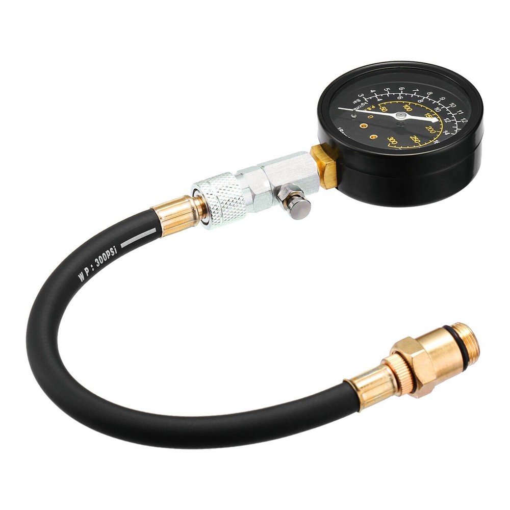 Engine Cylinder Compression Pressure Tester Testing Gauge Gas Check Tool Kit Car